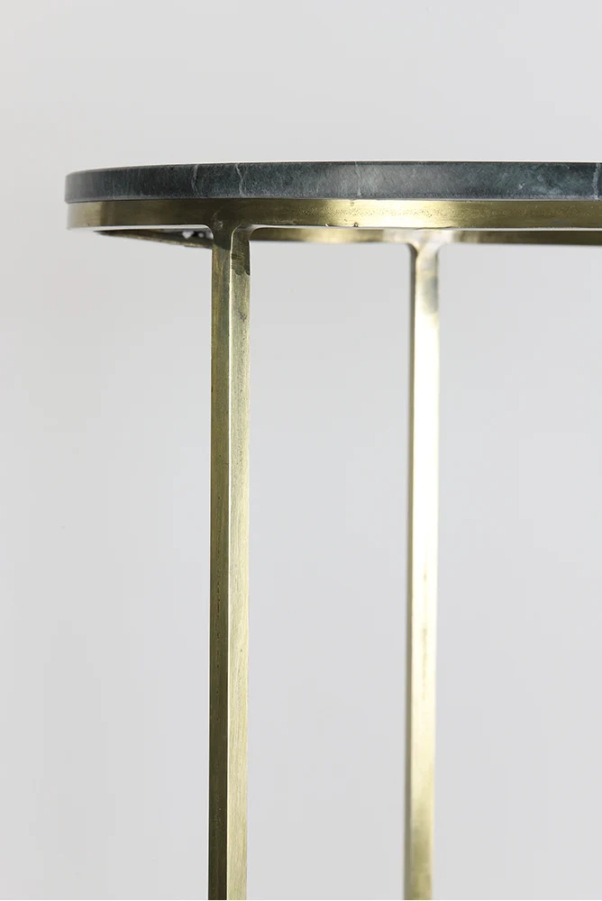 Säule RICARDO grün Marmor + antik bronze 2er Set