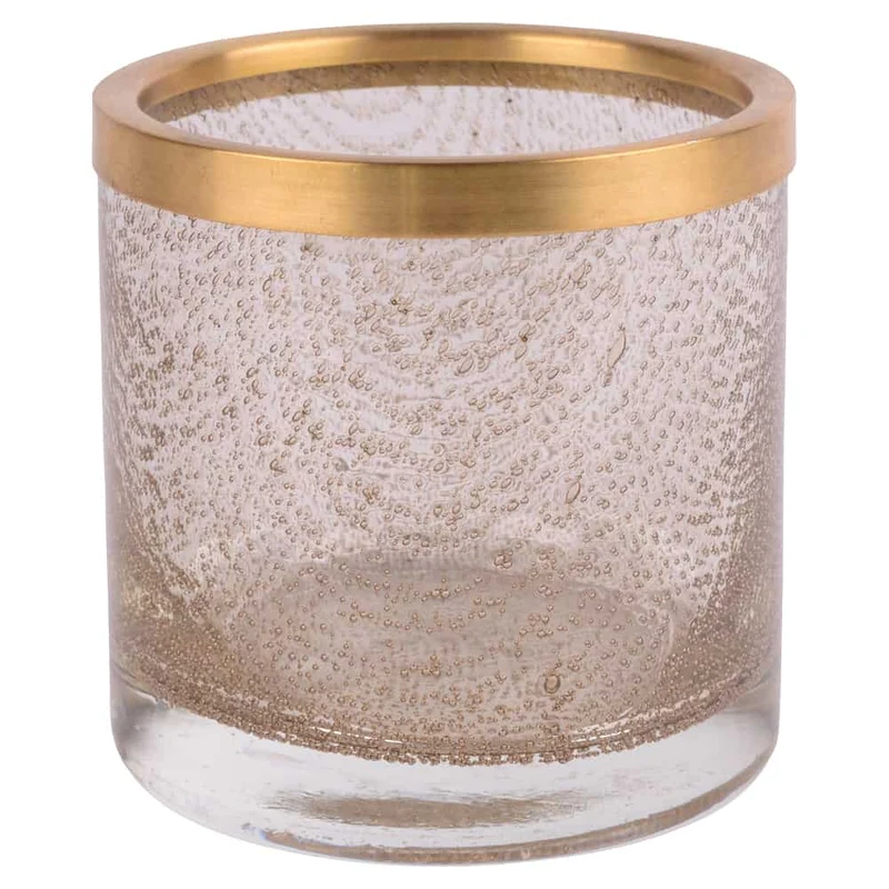 Windlicht FLAGON Bubbles Glas, grau, Ø10cm