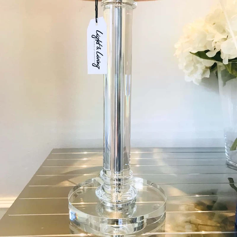 Tischlampe BORAVAN Glas-Velours 60 cm