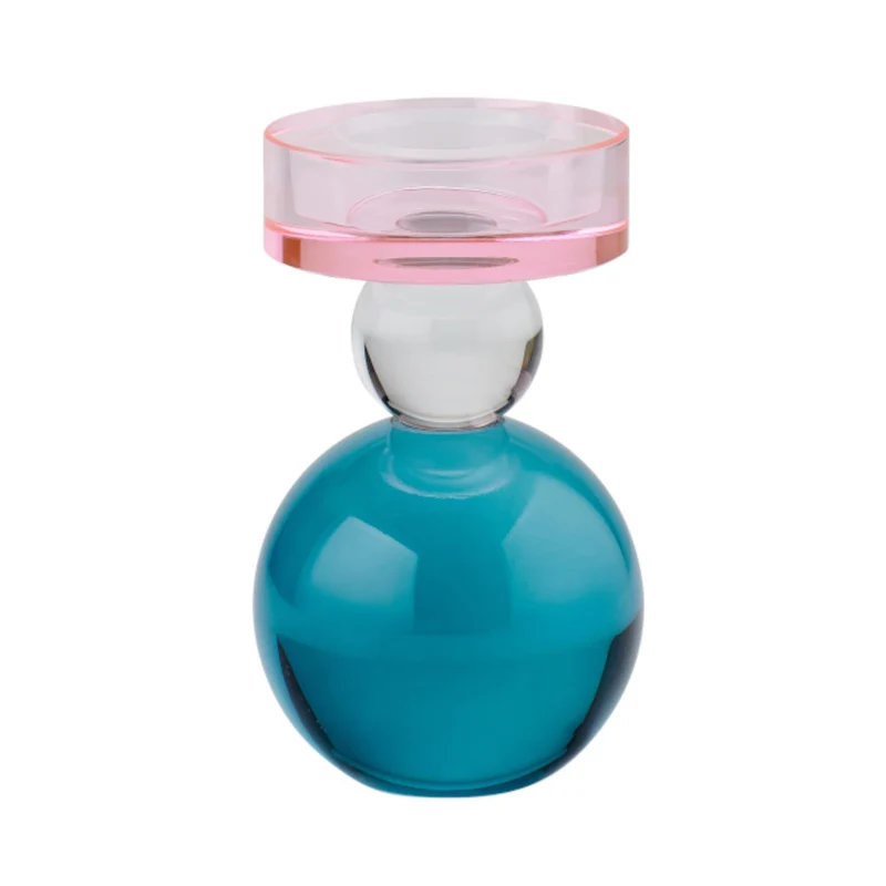 Kerzenhalter SARI in rosa, blau