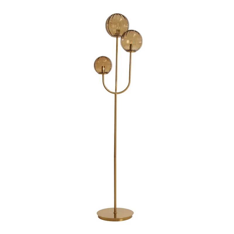 Stehleuchte MAGDALA 3 Leuchten, braun-gold, 38x20x162cm