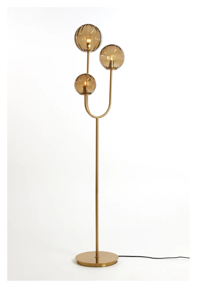Stehleuchte MAGDALA 3 Leuchten, braun-gold, 38x20x162cm