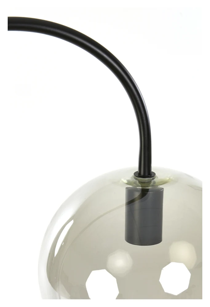 Stehleuchte SUBAR 45x28x158cm matt schwarz-grau Rauchglas