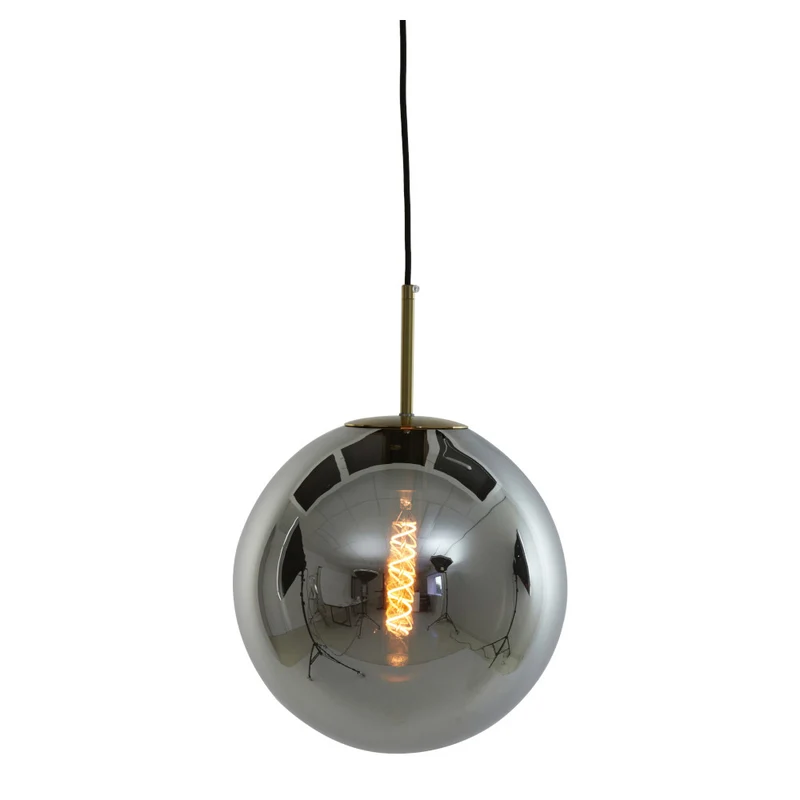 Hängeleuchte MEDINA antik bronze-schwarz Ø40cm Rauchglas
