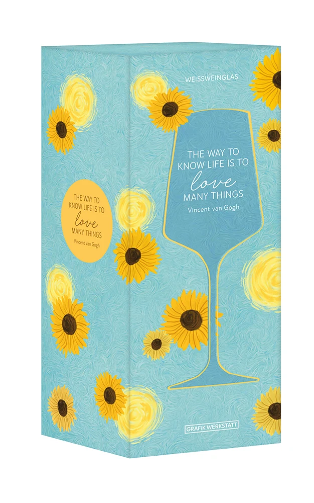 Grafik Werkstatt Weinglas Weißwein Genuss & Design Vincent van Gogh