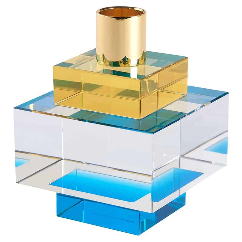 Kerzenhalter DIOPTICS Kristallglas gelb Ø8x10,5cm