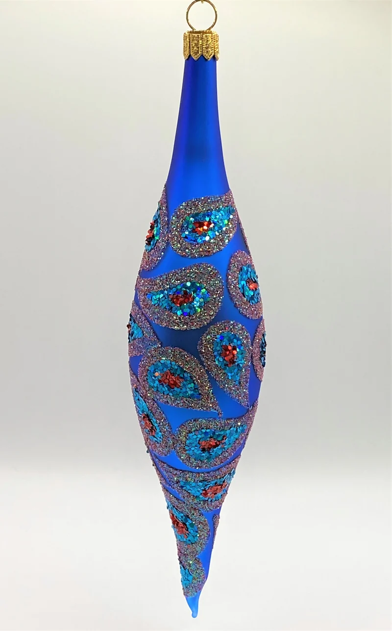 Zapfenform Preussischblau mit Paisley-Muster