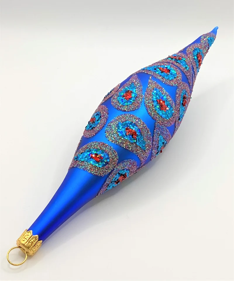 Zapfenform Preussischblau mit Paisley-Muster