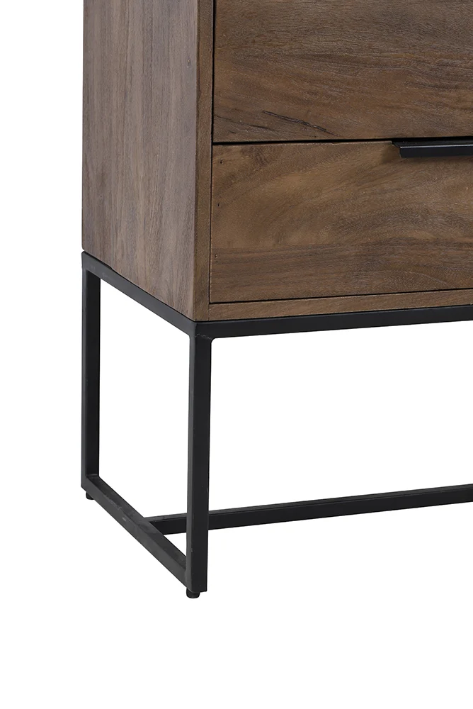 Nachtkommode MEAVE Holz dunkel braun