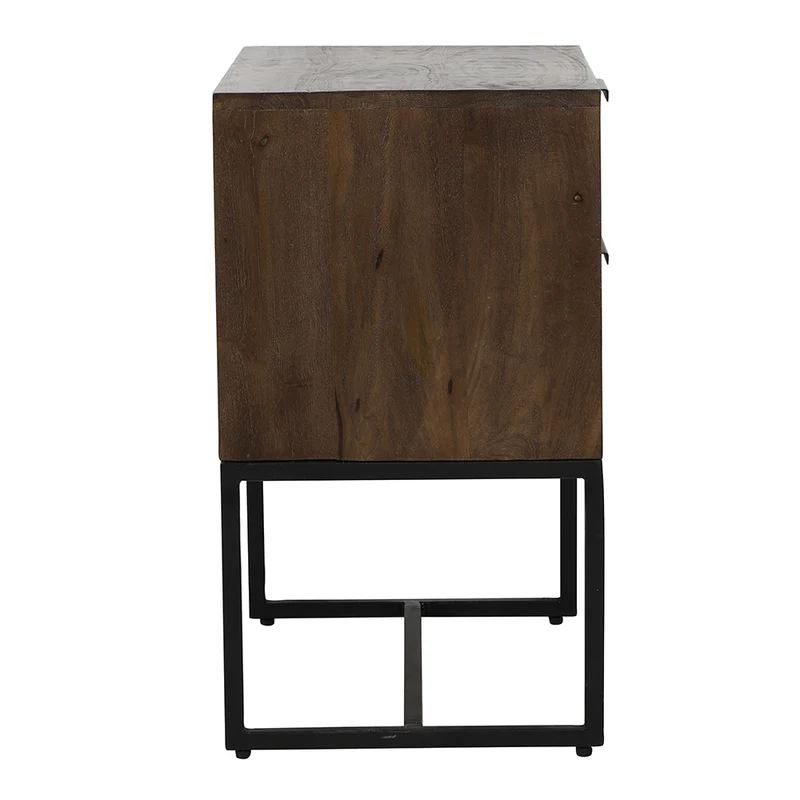 Nachtkommode MEAVE Holz dunkel braun