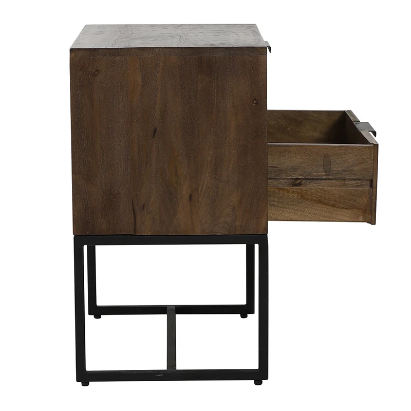 Nachtkommode MEAVE Holz dunkel braun
