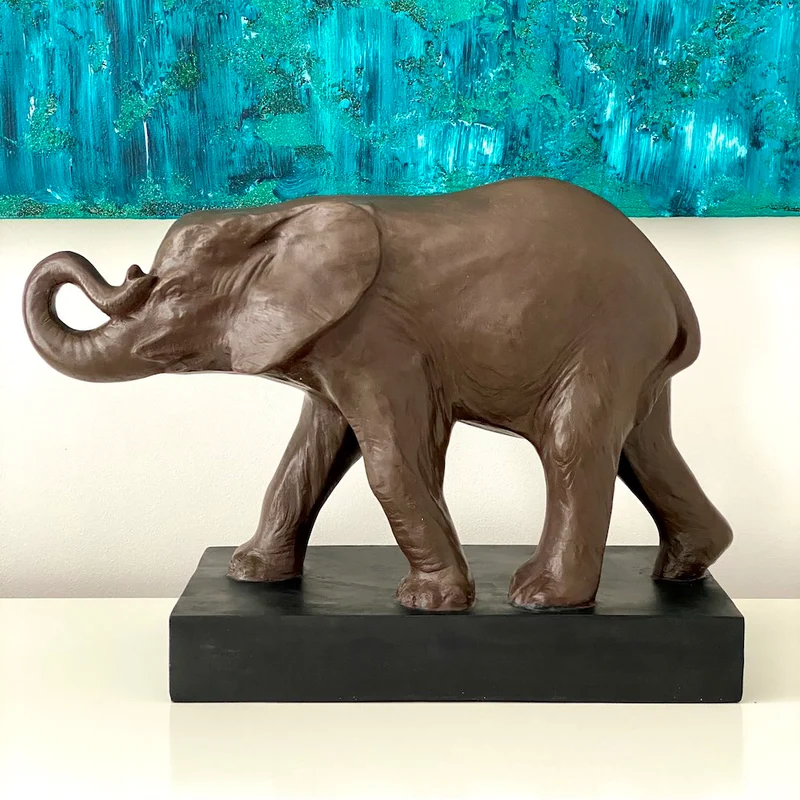 Deko-Figur ELEPHANT in antik braun