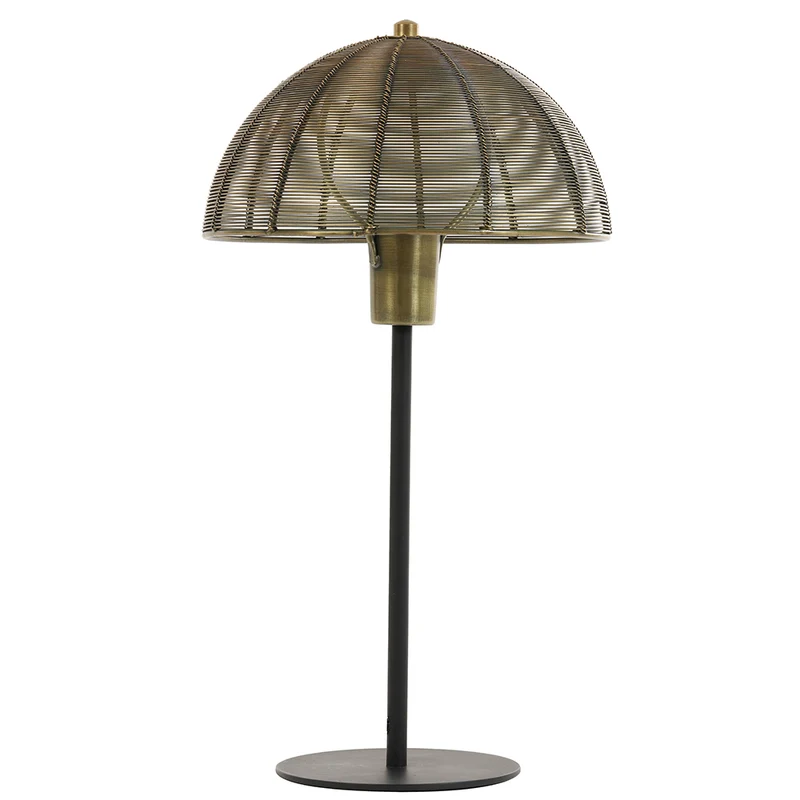 Tischleuchte KLOBU antik bronze + matt schwarz Ø35x45 cm
