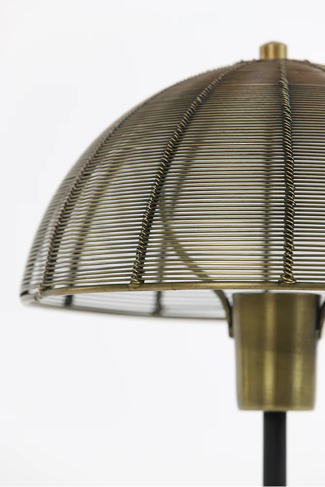 Tischleuchte KLOBU antik bronze + matt schwarz Ø35x45 cm