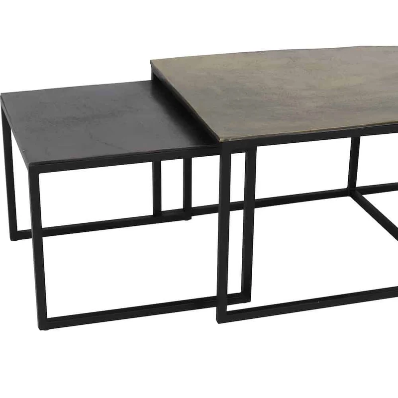 Couchtisch KUMALU bronze antik 3er-Set 120x60x45 cm