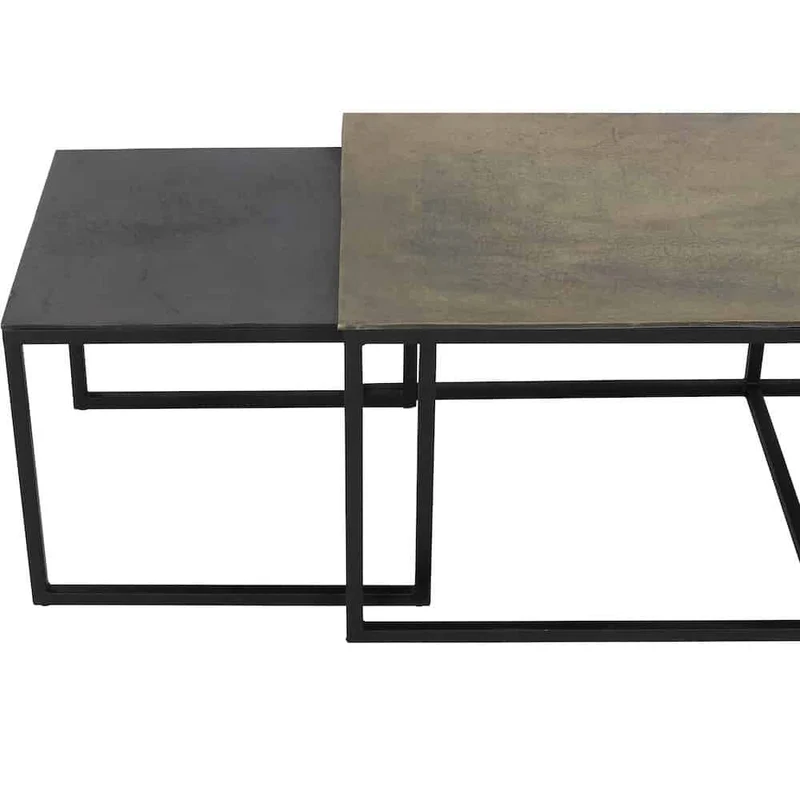 Couchtisch KUMALU bronze antik 3er-Set 120x60x45 cm