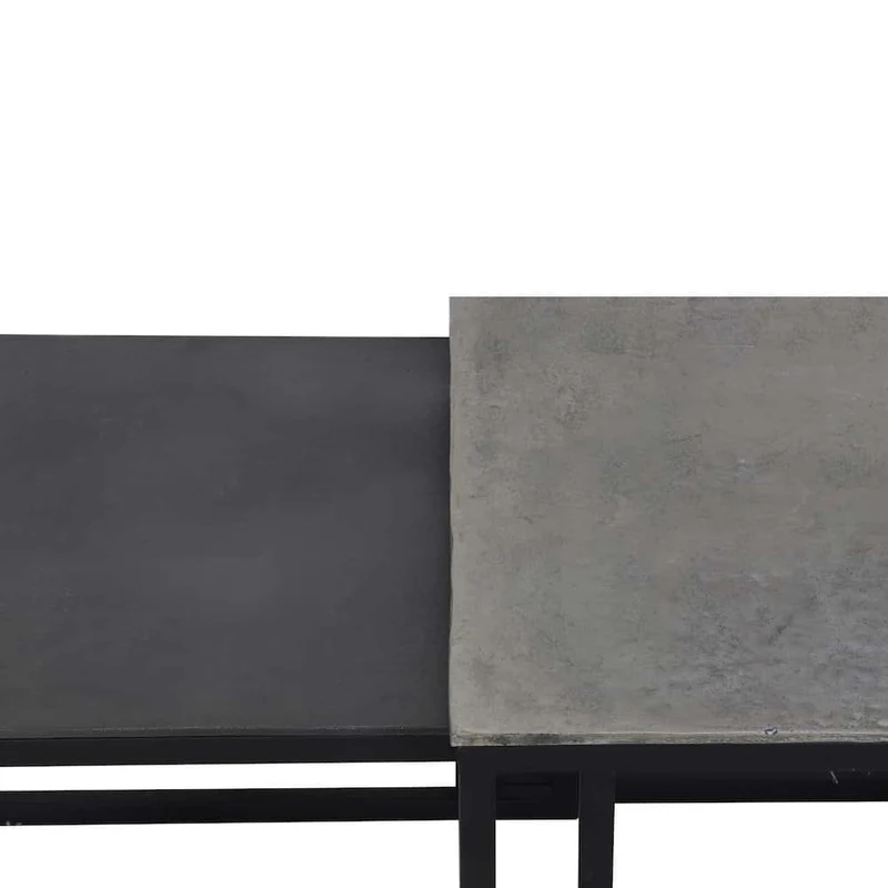 Couchtisch KUMALU antik Zinn-antik lot 3er-Set 120x60x45 cm