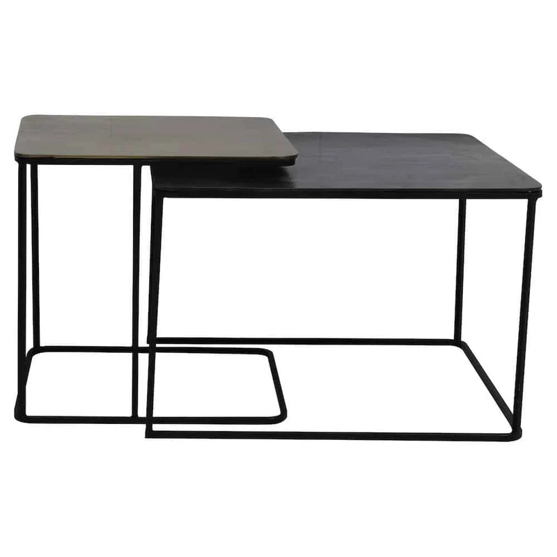 Beistelltisch 2er-Set LEBU antik kupfer+bronze