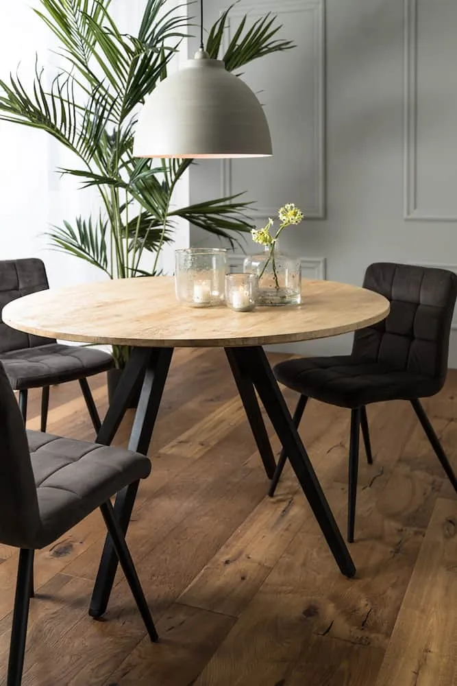 Esstisch MAGNIFERA Mango Holz - schwarz Ø120x78 cm