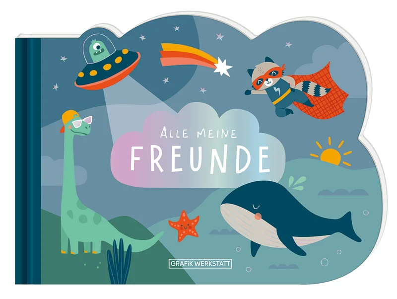 Grafik Werkstatt Kinder Freundebuch Alle meine Freunde Waschbär