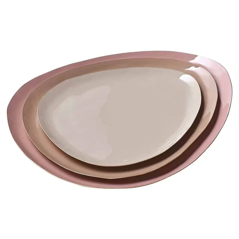 Tablett 3er-Set 'ELEKTRA' oval - nude-look