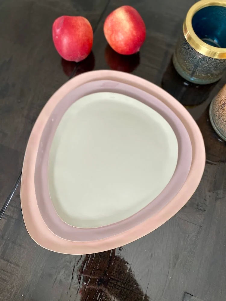 Tablett 3er-Set 'ELEKTRA' oval - nude-look