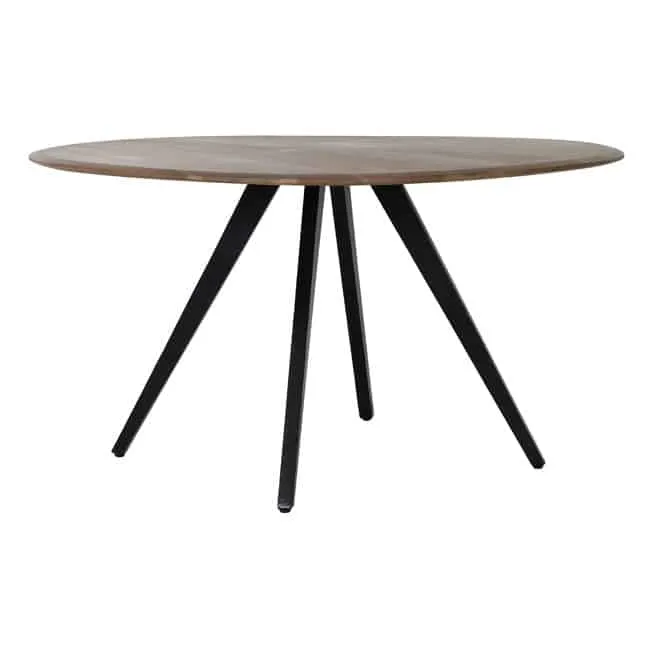 Esstisch MIMOSO Akazien Holz - schwarz Ø140x78 cm