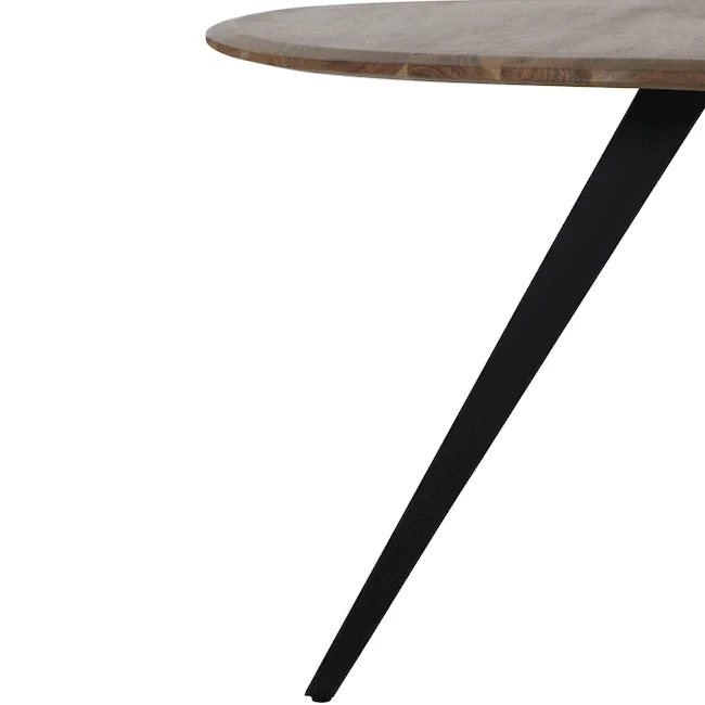Esstisch MIMOSO Akazien Holz - schwarz Ø140x78 cm