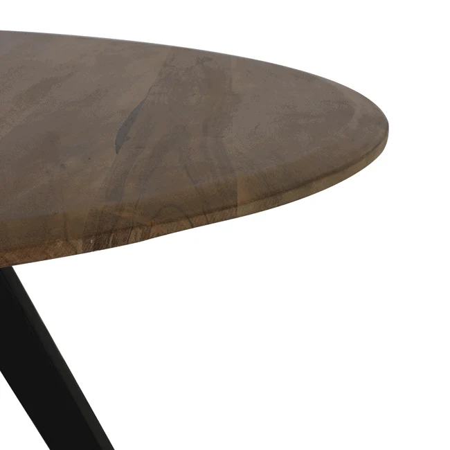 Esstisch MIMOSO Akazien Holz - schwarz Ø140x78 cm
