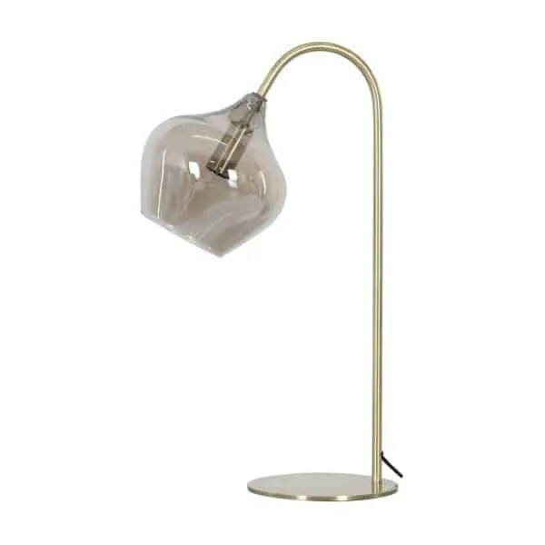 Tischleuchte RAKEL antik messing+smoke 28x17x50,5 cm