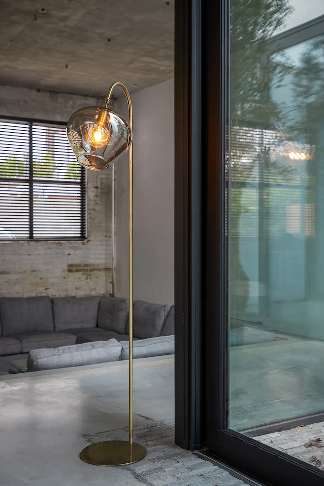Stehleuchte RAKEL antik bronze+smoke 28x45x160 cm