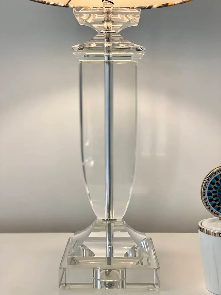 Tischlampe HORNAVAN Glas Papagei ocker 60cm