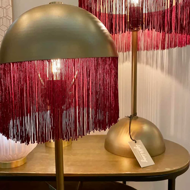 Tischlampe OIVA Bronze burgund rot Ø31x52 cm