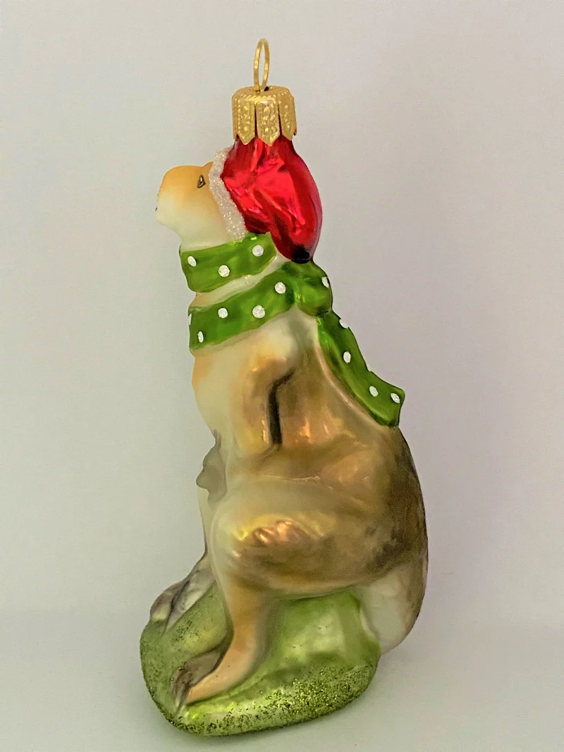 Das Känguru freut sich auf Weihnachten, grüner Schal