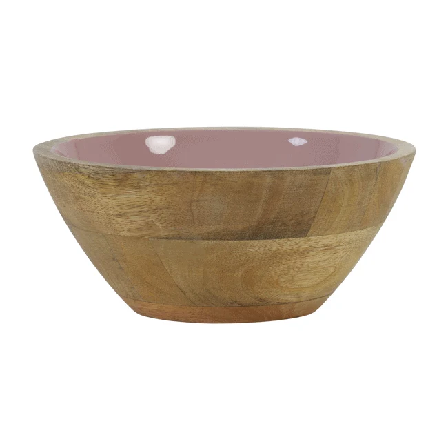 Dekoschale RANCO rosa Holz Ø19x7 cm