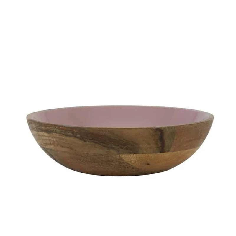 Dekoschale RANCO rosa Holz Ø25x5,5 cm