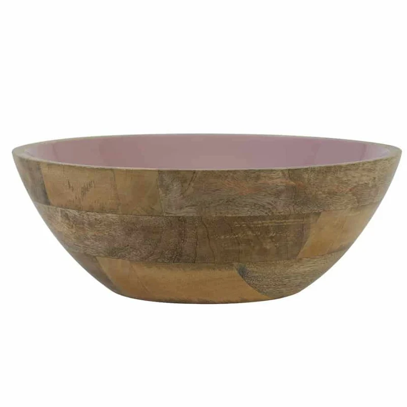 Dekoschale RANCO rosa Holz Ø30x11 cm