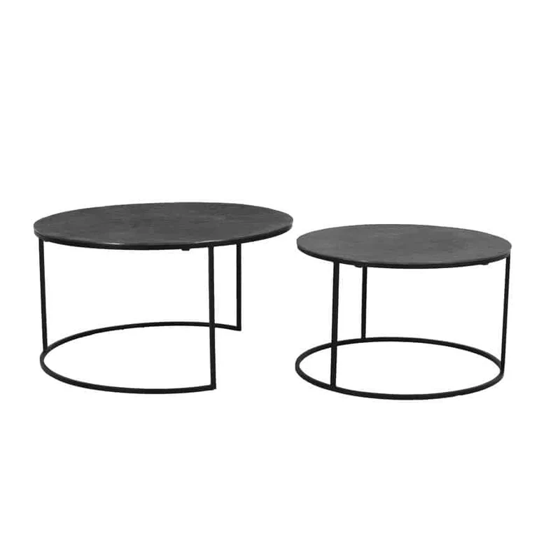 Couchtisch RENGO Textur schwarz 2er-Set