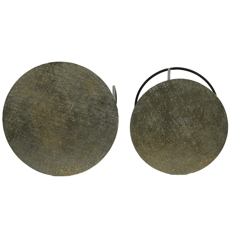 Beistelltisch RENGO Textur antik Bronze 2er-Set