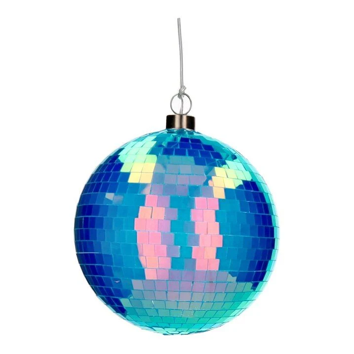 Disco LED Kugel 15cm neon blau
