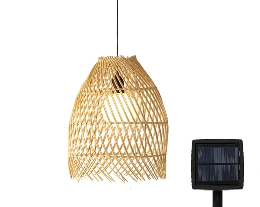 Solar Hängelampe Wicker warmweiß