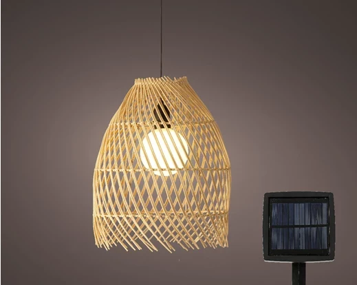 Solar Hängelampe Wicker warmweiß