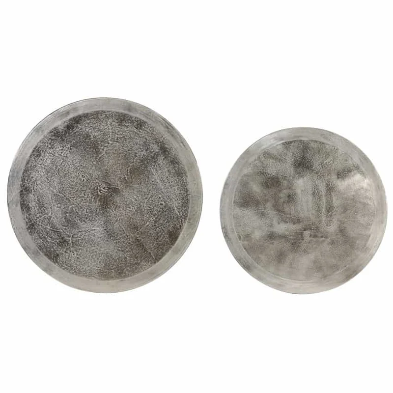 Beistelltisch TALCA - roh Metall silber 2er-Set
