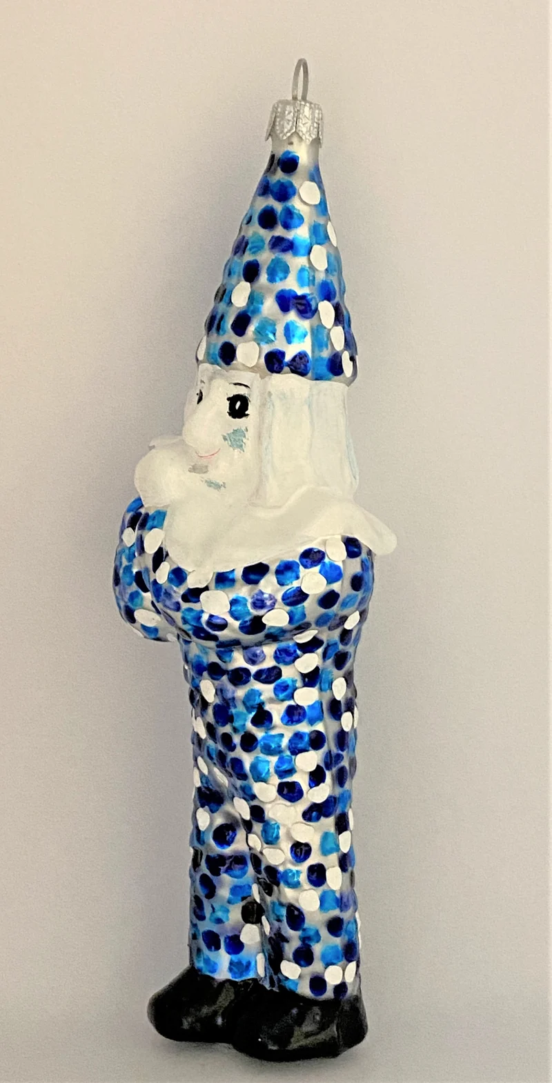 Blätzlibajass Basler Fasnachtsfigur, blau/weiss