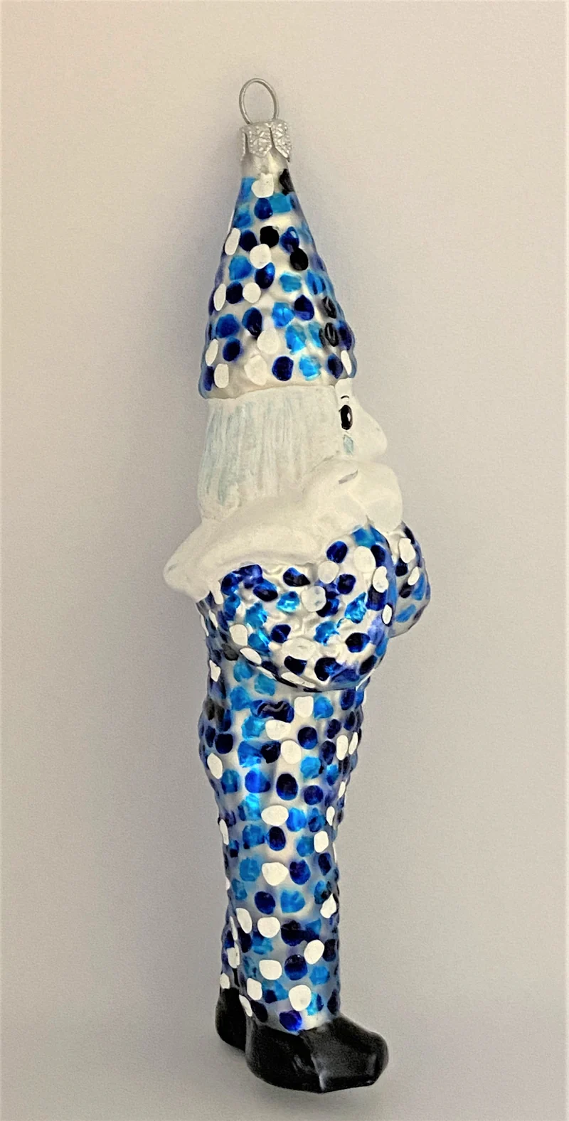 Blätzlibajass Basler Fasnachtsfigur, blau/weiss