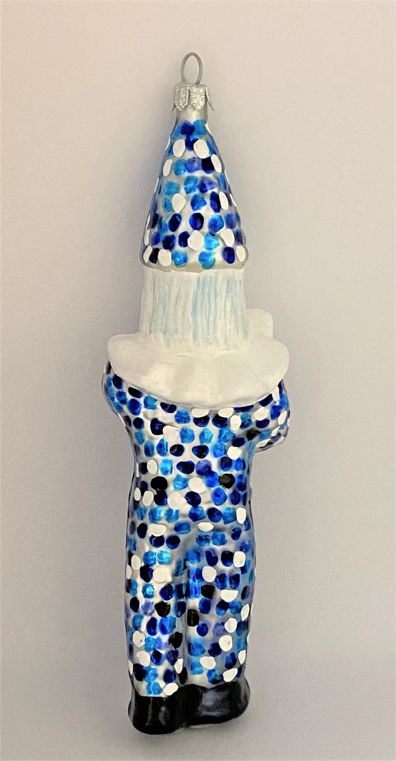 Blätzlibajass Basler Fasnachtsfigur, blau/weiss