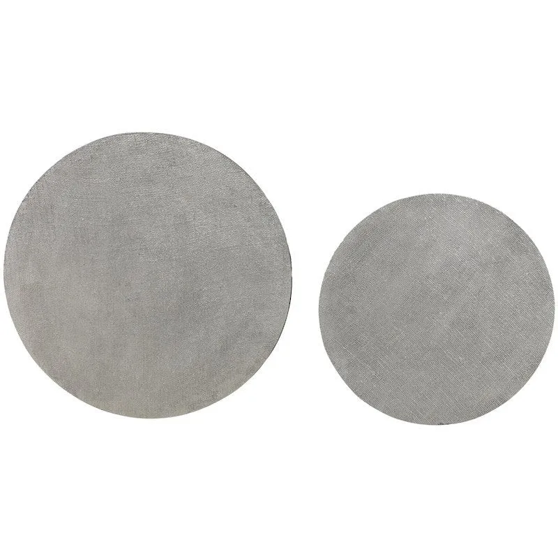 Couchtisch RENGO Textur antik Blei silber 2er-Set