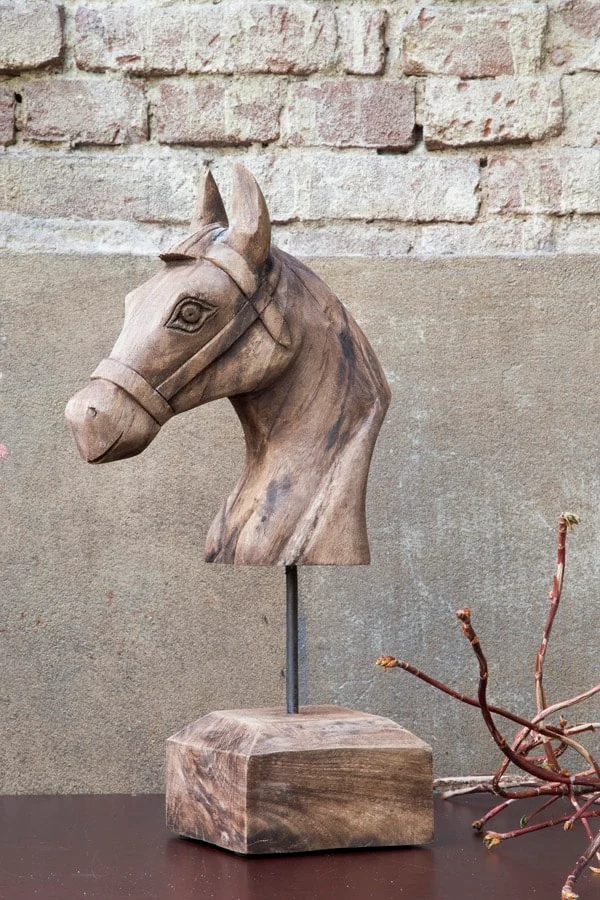 Skulptur Ornament HORSE aus Holz
