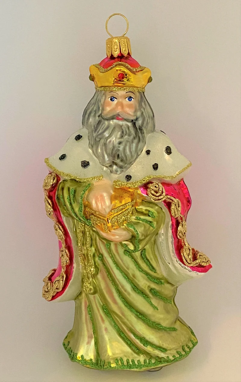 Heiliger König Caspar bringt dem Jesuskind die Myrrhe als Geschenk