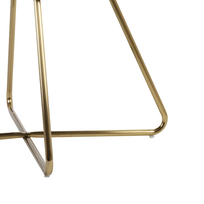 Stuhl CHARLIE Samt Karamel + Gold